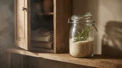 Barattolo con riso e rosmarino: il trucco naturale per profumare armadi e cassetti