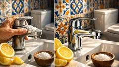 Calcare in bagno: il trucco limone e sale che fa brillare rubinetti e WC in 15 minuti