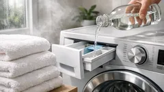 Asciugamani ruvidi e con odore? Il trucco dell’aceto bianco per farli tornare soffici